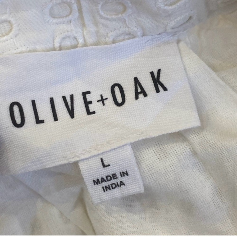 Olive & Oak White Eyelet Fit & Flare Mini Skirt - Size L (Fits like Medium/8) - Picture 5 of 9